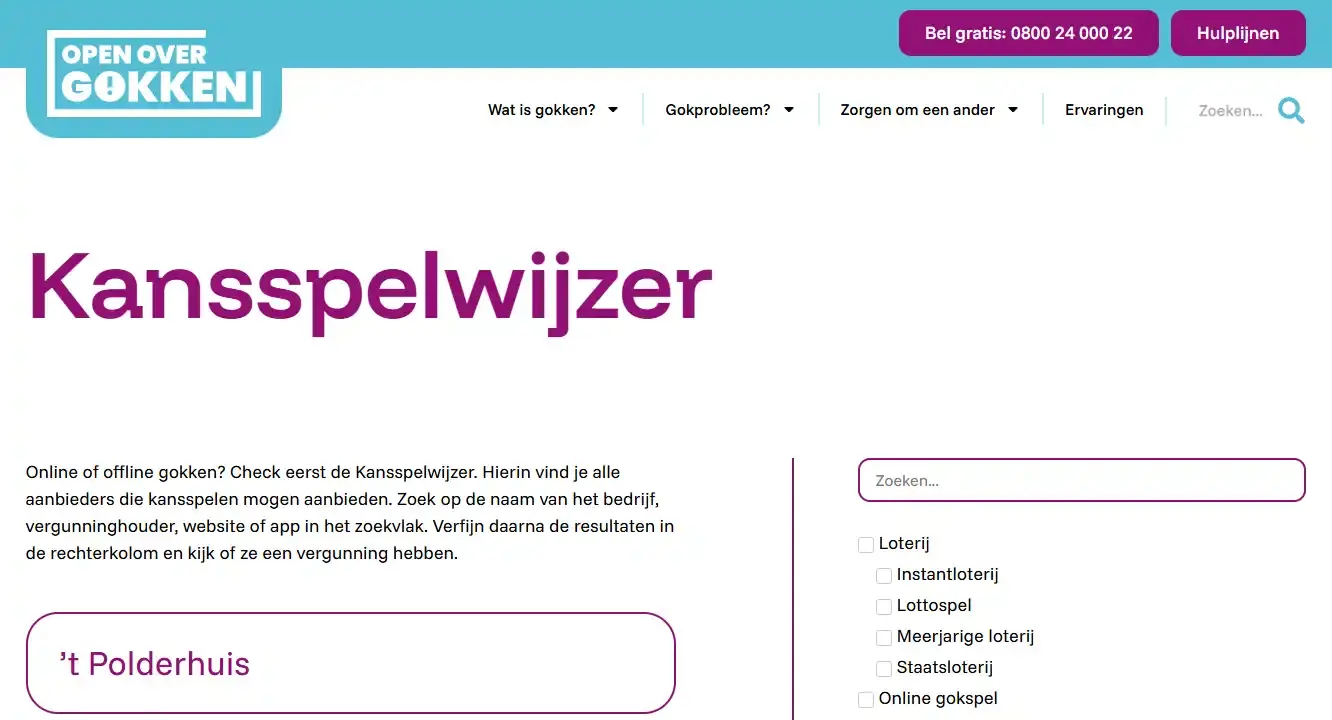 De KSA Kansspelwijzer na controle op Betsixty, Greenwich en betsixty.com